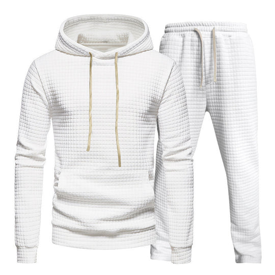 Herren Freizeit-Hoodie und Jogginghose-Set mit strukturiertem Design EB