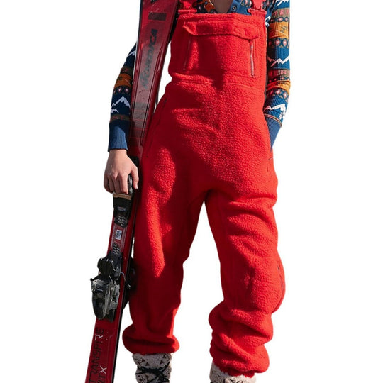 Damen Flauschiger Overall mit verstellbaren Trägern und Eingrifftaschen EB