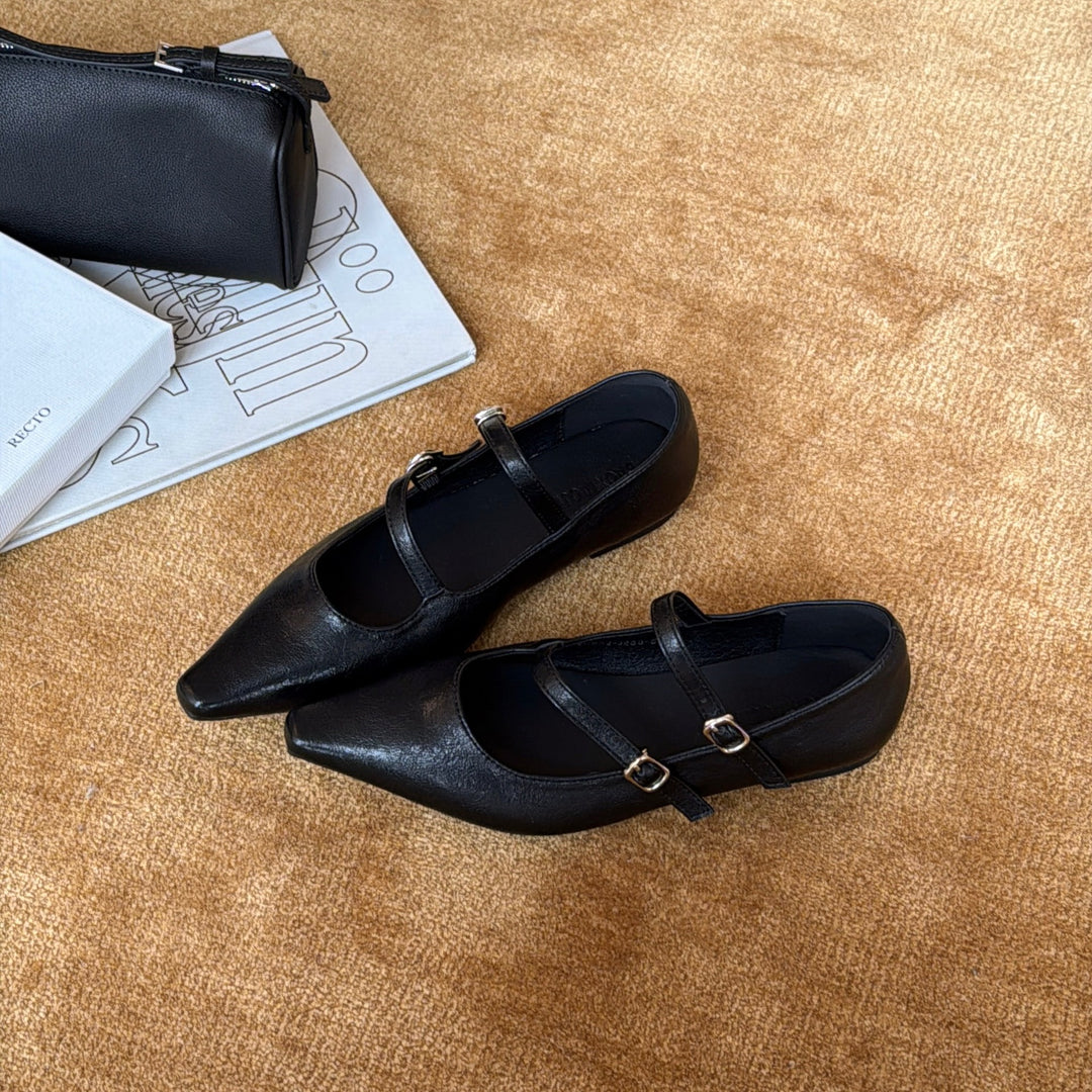 Damen Elegante Ballerinas mit modischem Riemchen und komfortablem Fußbett EB