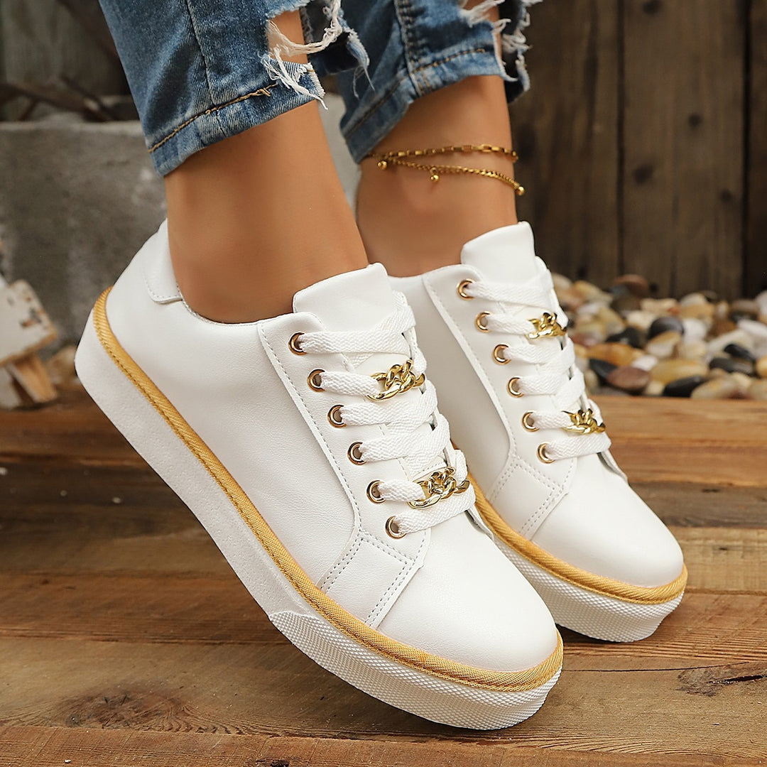 Damen Sneakers mit goldenen Akzenten EB