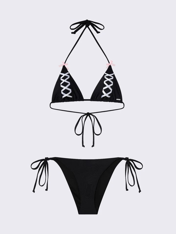 Damen Triangel-Bikini mit raffinierten Schnürdetails EB