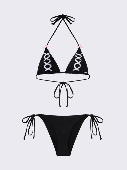 Damen Triangel-Bikini mit raffinierten Schnürdetails EB