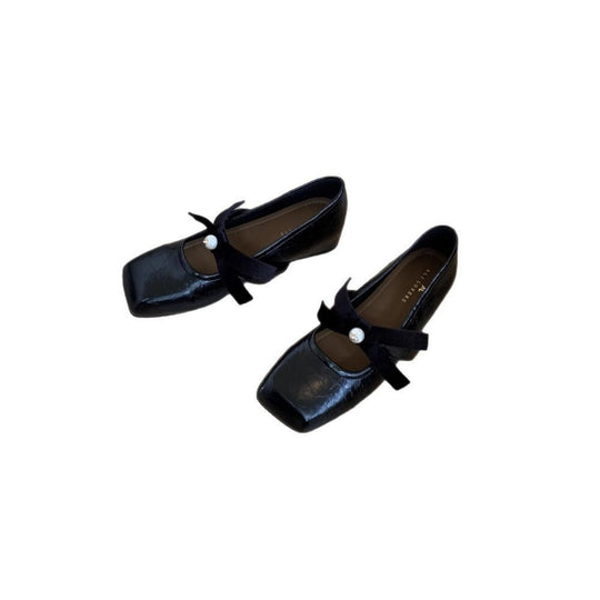 Damen Elegante Slipper mit eleganter Schleife und Perl-Details EB