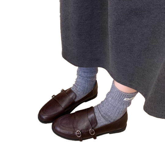 Damen Elegante Mokassins mit modischer Schnallenverzierung EB
