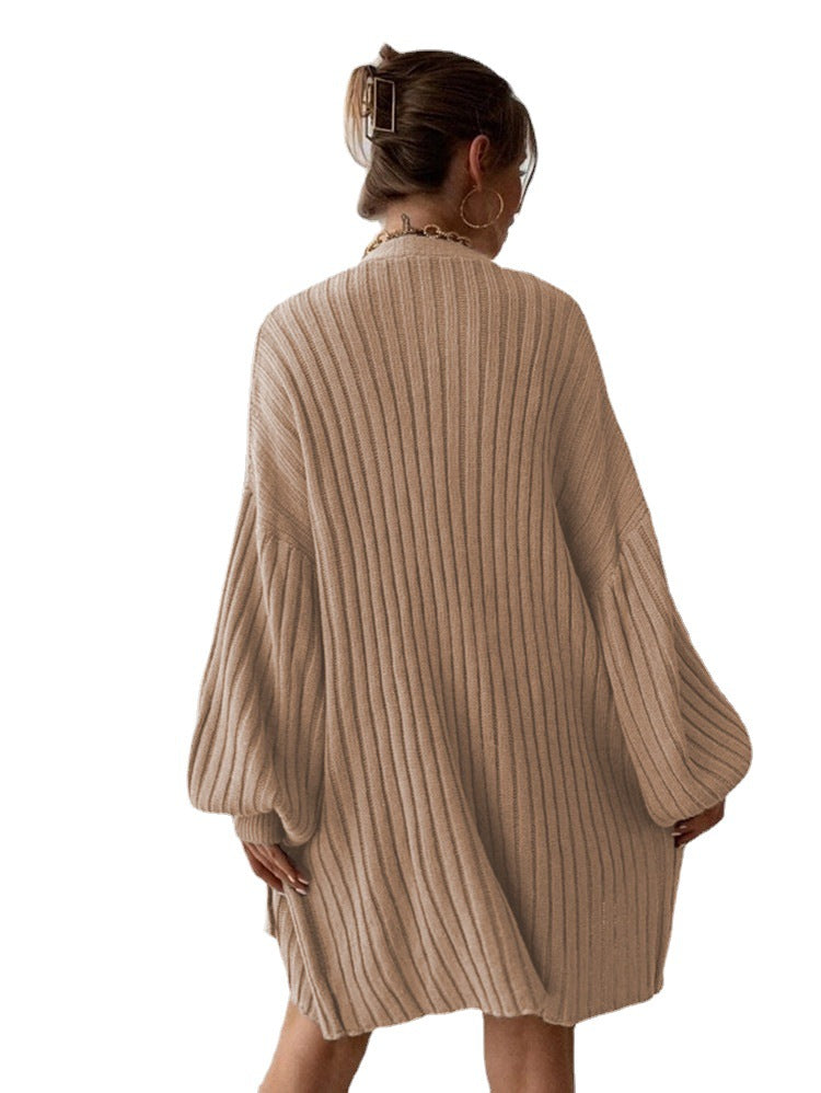 Damen Weitgeschnittener Strickcardigan mit strukturiertem Rippdesign EB