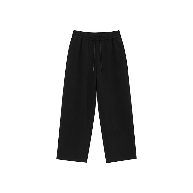 Unisex Relaxed-Fit Loungehose mit hohem Elastikbund, Kordelzug und geradem Bein EB