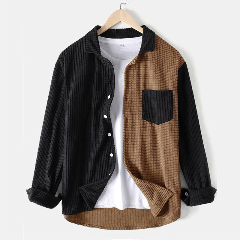 Damen lässiges Waffle-Longsleeve Hemd EB