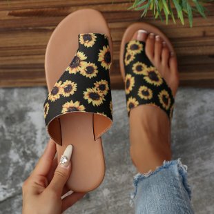 Damen Zehentrenner-Sandalen mit modischem Denim-Design und komfortablem Fußbett EB