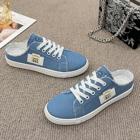 Damen lässige Slip-On Sneakers mit modischen Fransen und atmungsaktiver Sohle EB