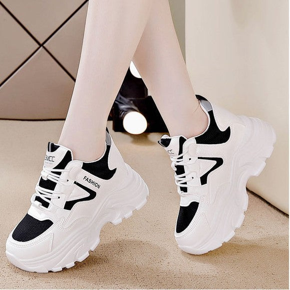 Damen modische Chunky Sneakers mit atmungsaktiver Mesh-Oberfläche und bequemem Fußbett EB