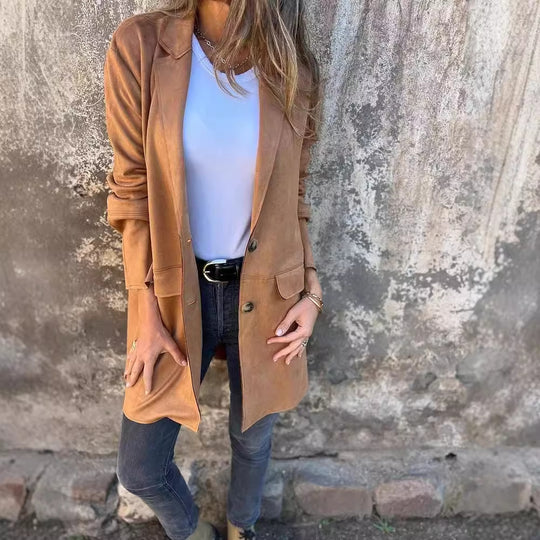Damen Elegante und bequeme Suede-Blazer EB
