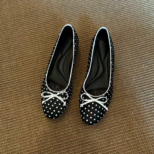 Damen Ballerinas mit klassischem Punktedesign und flexiblem Komfortfußbett EB