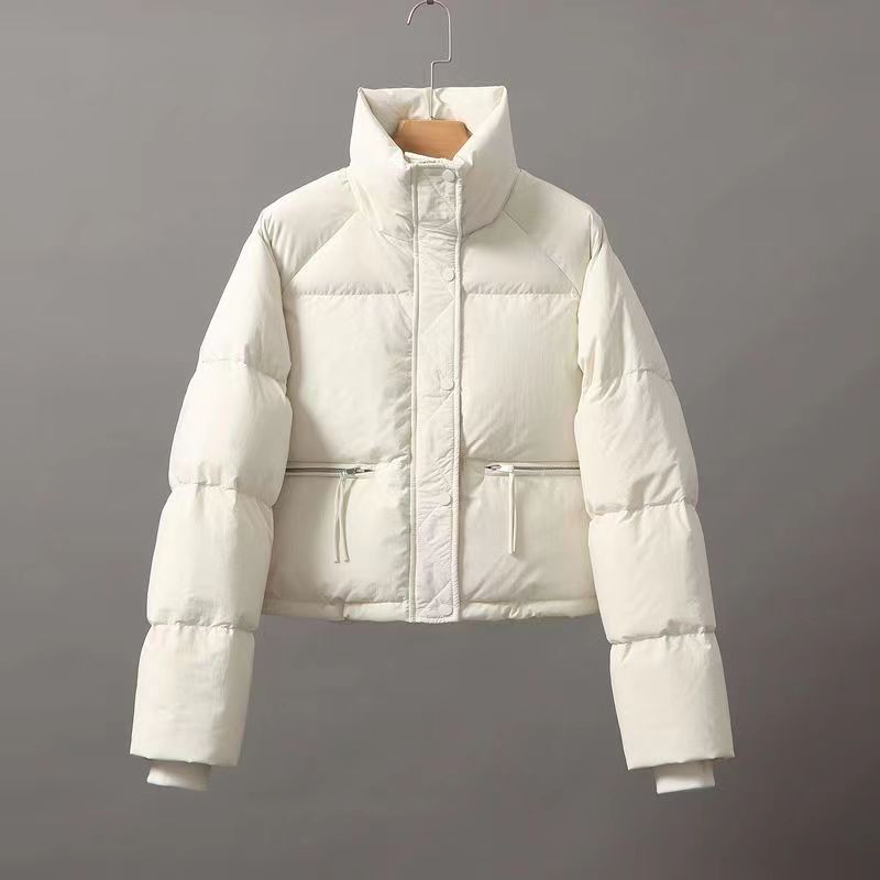 Damen gesteppte Winterjacke mit hohem Kragen und praktischen Taschen EB