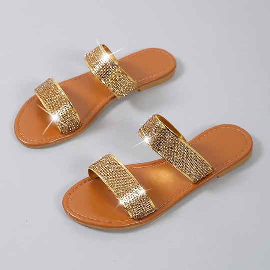 Damen Glitzernde Riemchen-Sandalen mit elegantem Design und komfortablem Fußbett EB