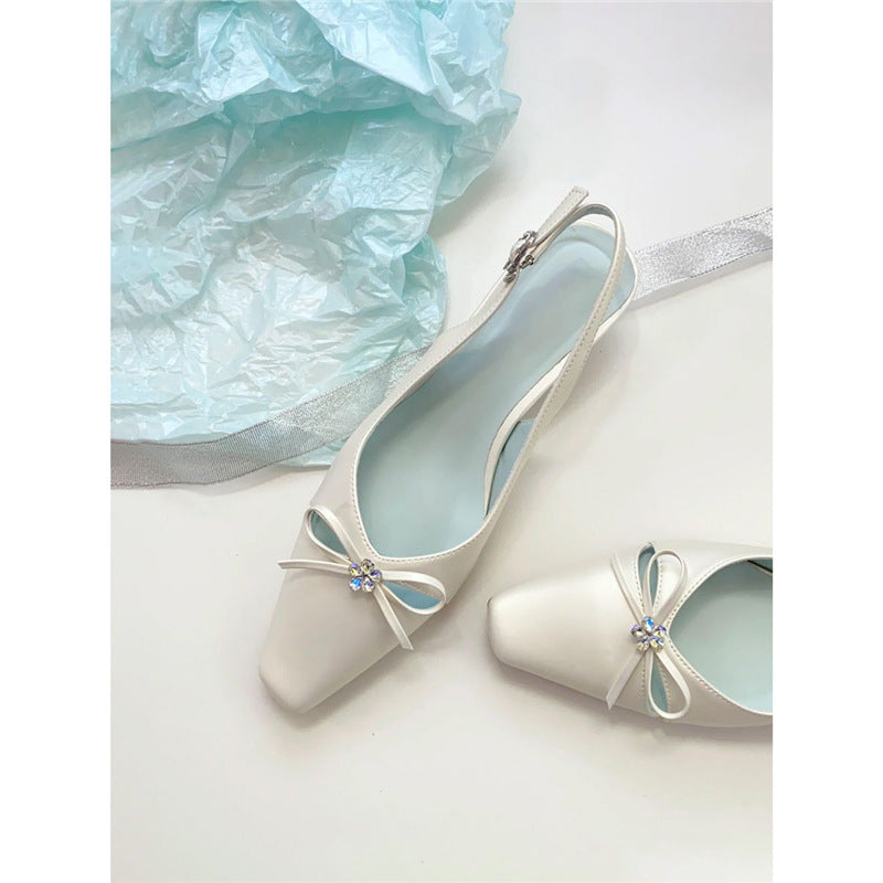 Damen Slingback Ballerinas mit eleganter Schleifenverzierung EB