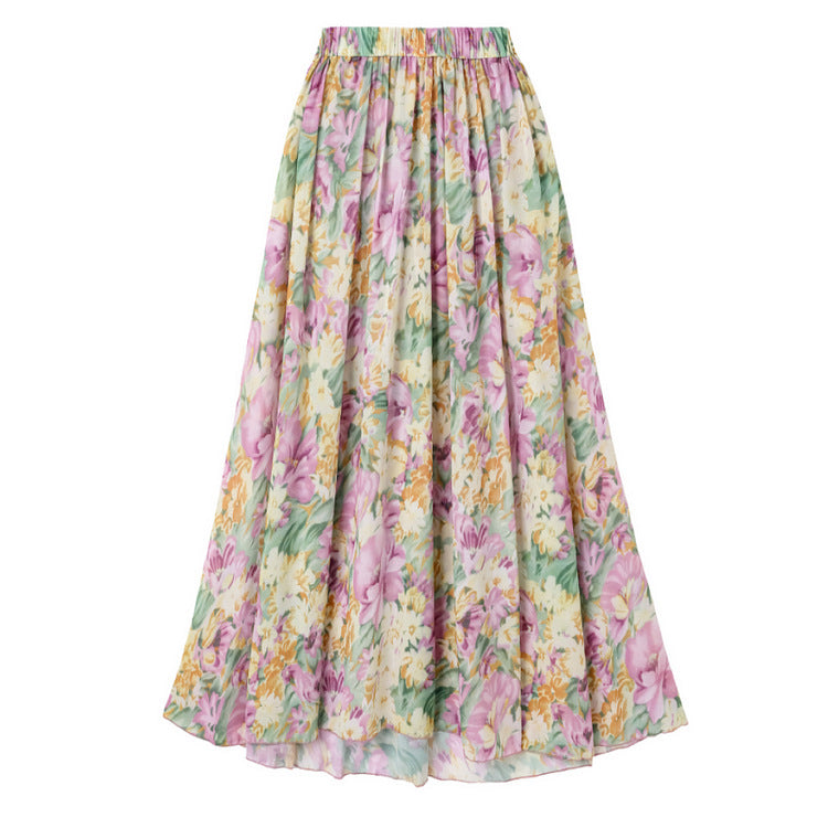 Damen Einseitiger Badeanzug mit floralen Mustern und glamouröse Kette EB