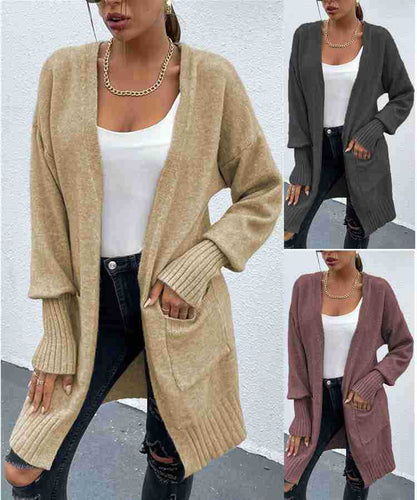 Damen Strickjacke mit tiefen Taschen und lässigem Oversized-Schnitt EB