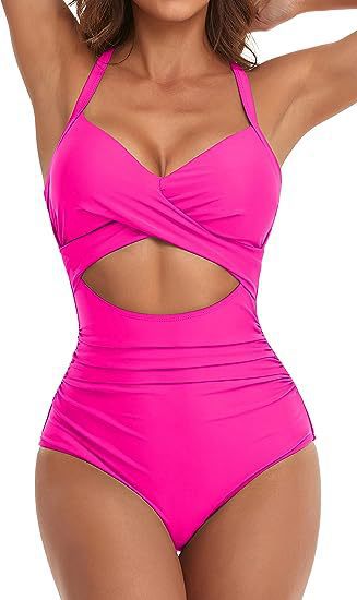 Damen Cut-Out Badeanzug mit Kreuzgurt EB