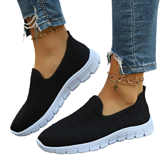 Damen Leichte Slip-On Sneakers mit atmungsaktivem Obermaterial EB