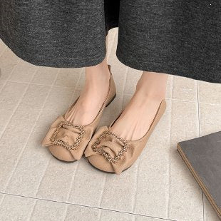 Damen Ballerinas mit dekorativer Schmuckschließe EB