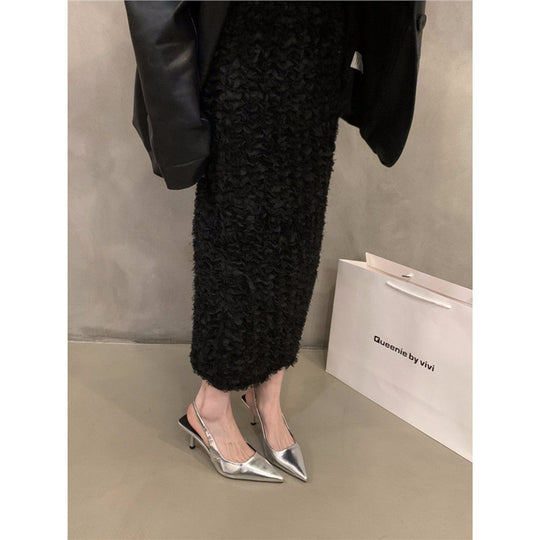 Damen elegante Slingback-Pumps mit schickem Metallic-Finish EB