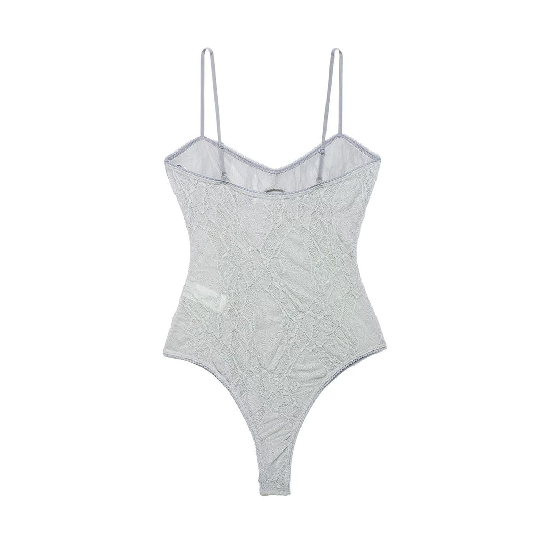 Damen Spitzenbody mit verführerischem Design und zarten Trägern EB