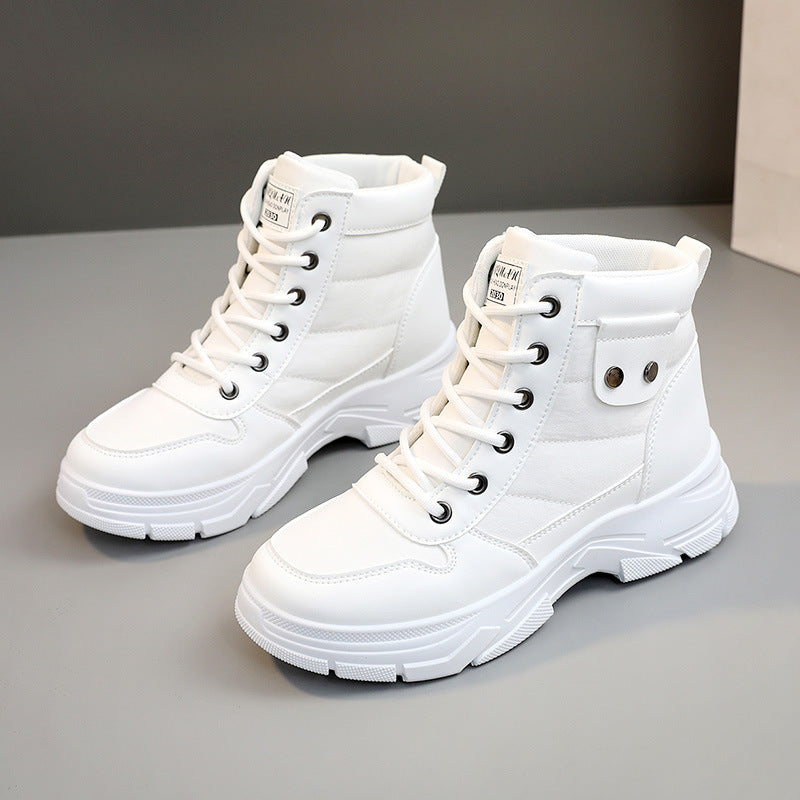 Damen modische High-Top Sneakers mit dämpfendem Profil und verstärktem Kragen EB