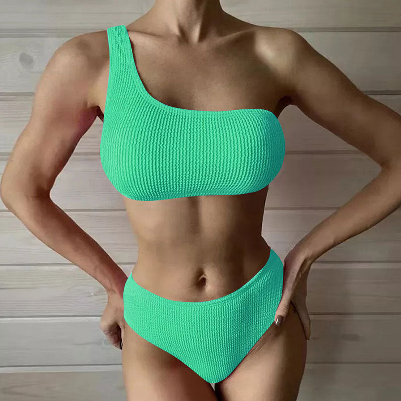 Damen Einseitiger Bikini mit hoch geschnittenem Schnitt EB