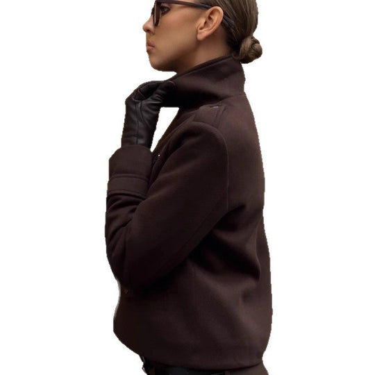 Damen modische cropped Jacke im minimalistischen Stil mit Taschen EB