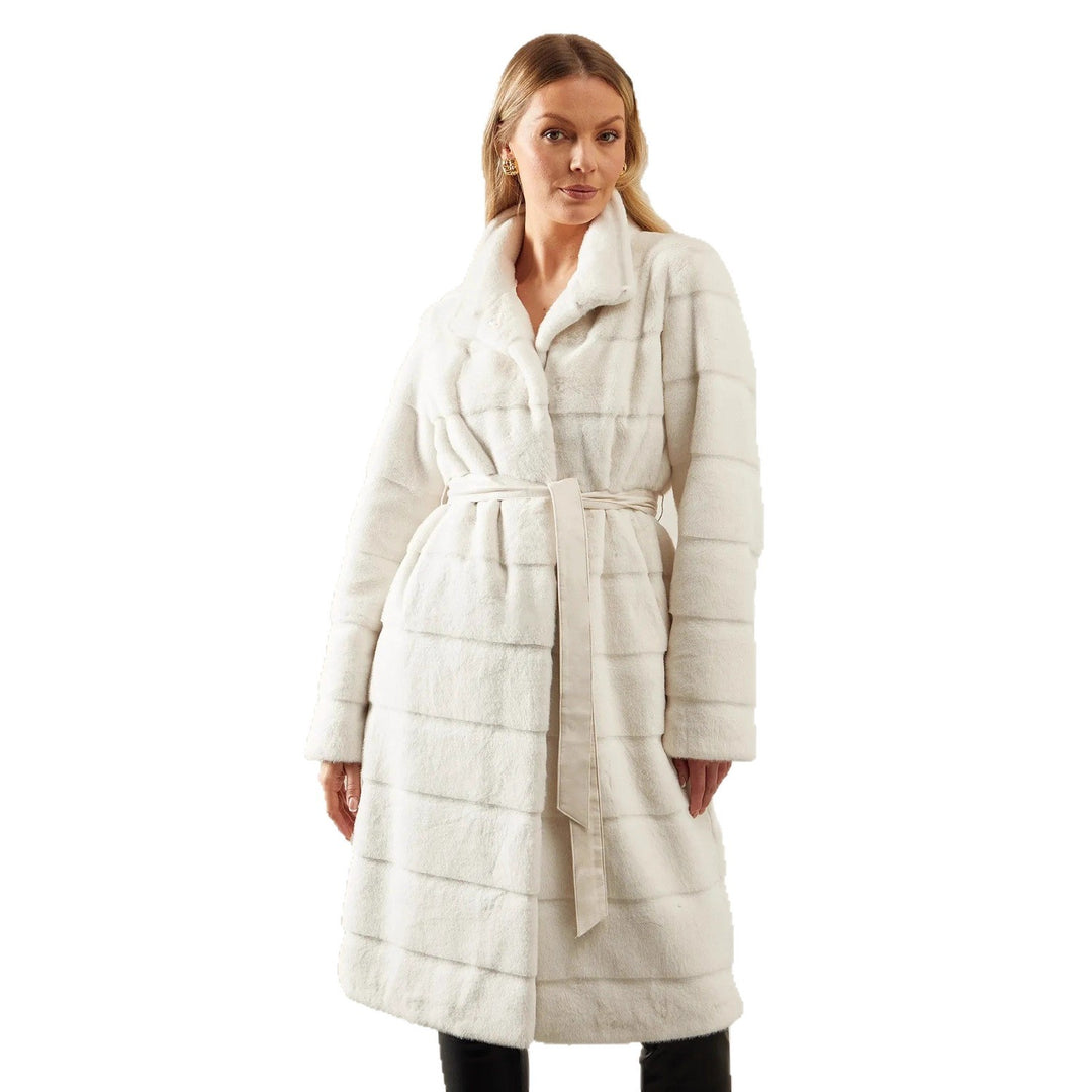 Damen Markante Kuscheljacke mit eingefasstem Gürtel EB