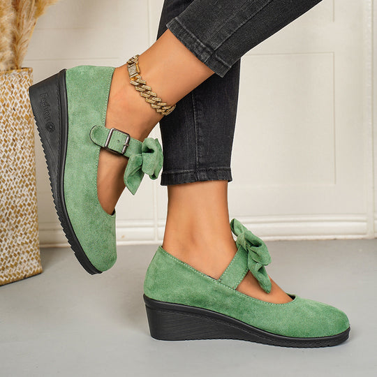 Damen Wedge-Sandalen mit dekorativem Schleifen-Detail EB