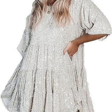 Damen Abendkleid mit funkelnden Pailletten EB