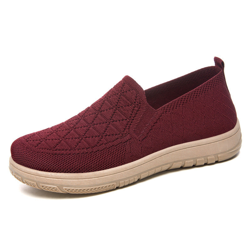 Damen Komfortable Slip-On Freizeitschuhe mit strukturiertem Obermaterial EB