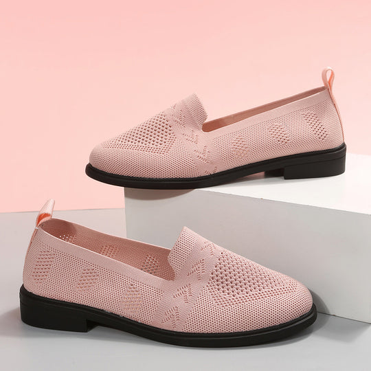Damen luftige Slip-On Sneakers mit atmungsaktivem Netzmaterial EB
