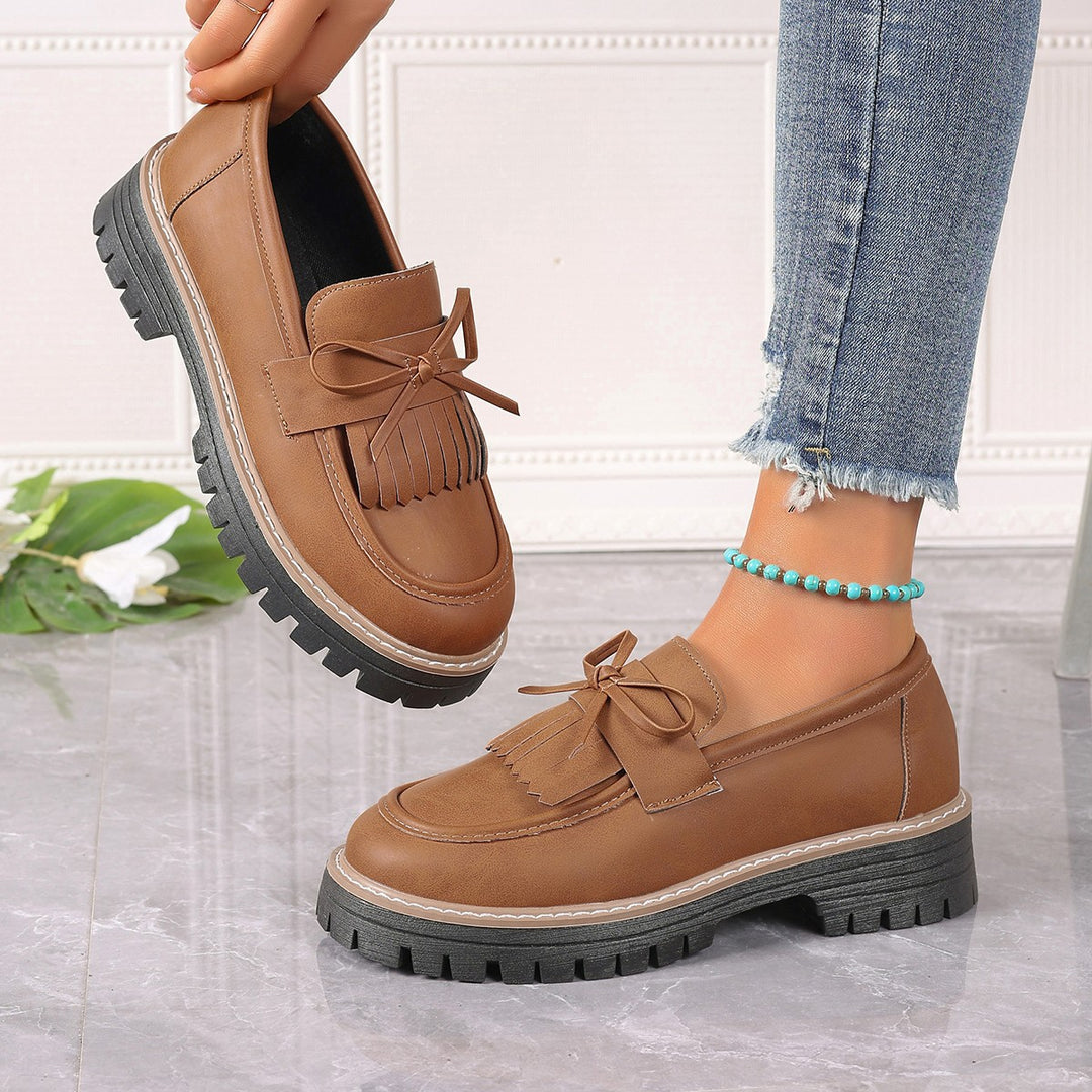 Damen Mokassins mit modischem Fransen-Design und bequemer Sohle EB