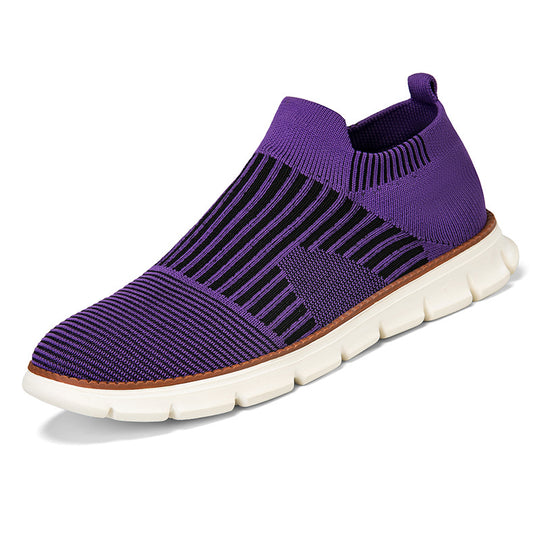 Damen Sportliche Slip-On Sneakers mit flexiblem Strick-Obermaterial EB