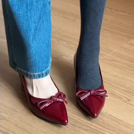 Damen elegante Pumps mit modischem Schleifenakzent EB