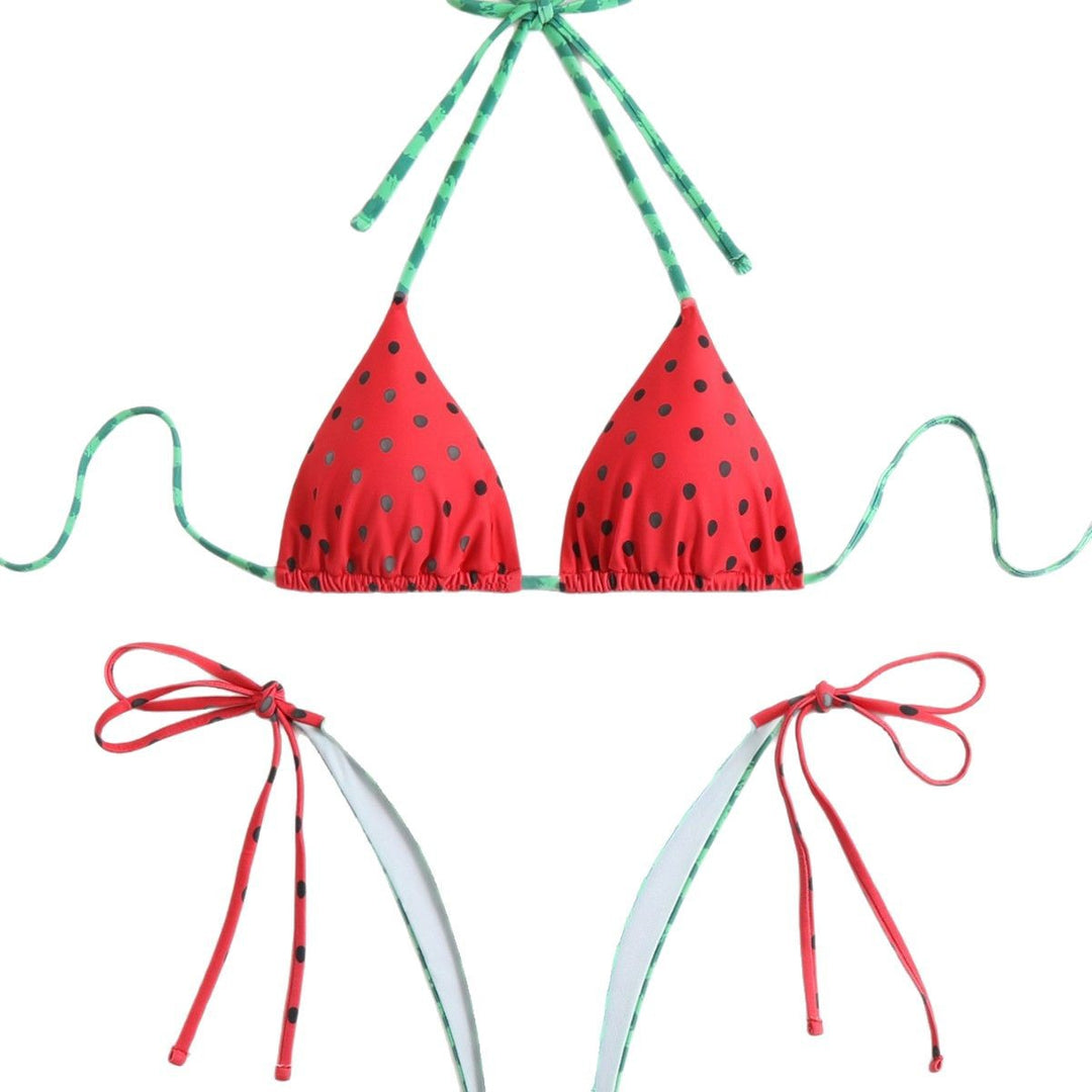 Damen Triangel-Bikini-Set mit auffälligem Fruchtdesign EB