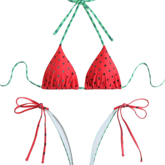 Damen Triangel-Bikini-Set mit auffälligem Fruchtdesign EB