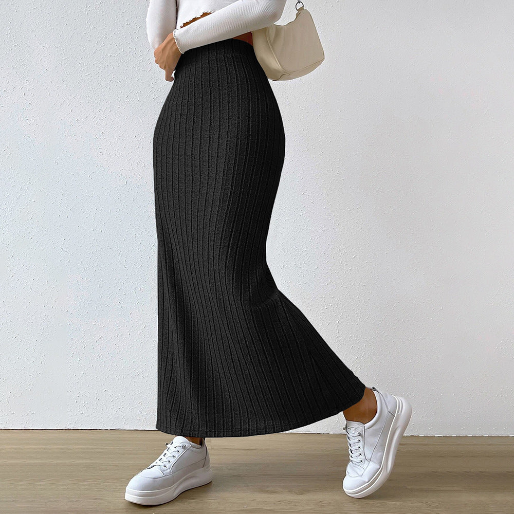 Damen gerippter Maxi-Rock mit hohem Bund, taillierter Stretchpassform und schmeichelnder Längsrippe Eichborn Berlin