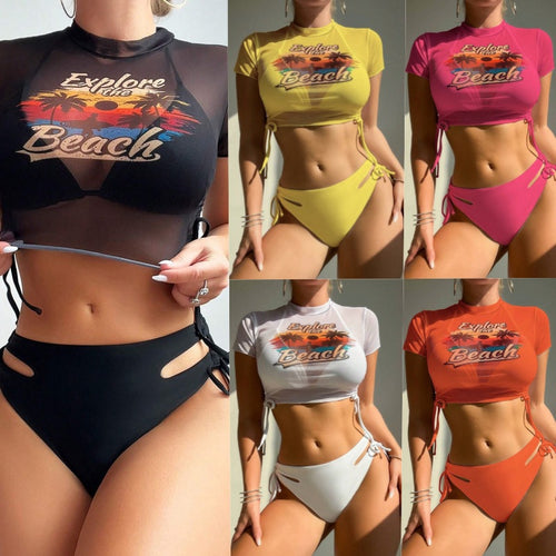 Damen Bikiniset mit modischem Crop-Top EB