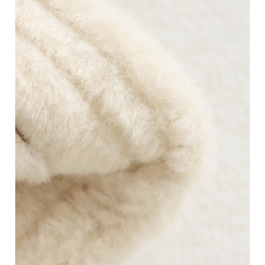 Damen Teddyjacke mit Button-Details und zwei aufgesetzten Taschen EB