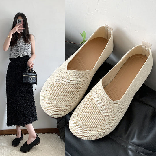 Damen Atmungsaktive Ballerinas mit elastischem Obermaterial EB