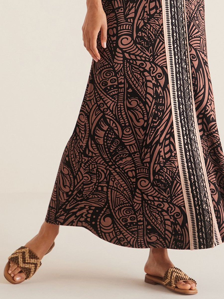 Damen Maxikleid mit elegantem floralen Design und praktischem Reißverschluss EB