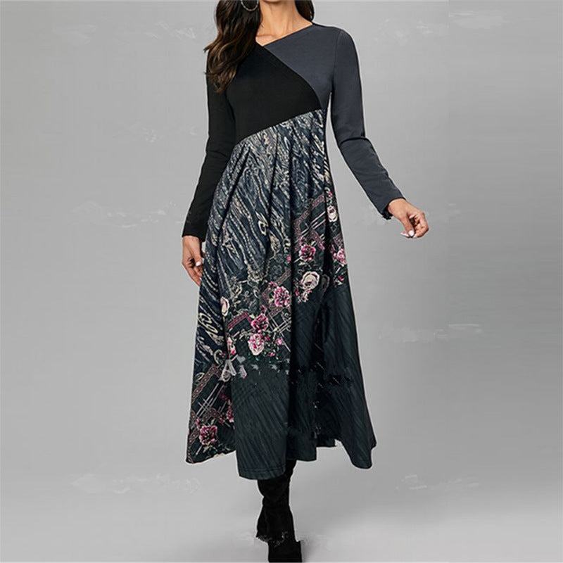 Damen boho-inspiriertes Midikleid mit geschickt kombiniertem Muster EB