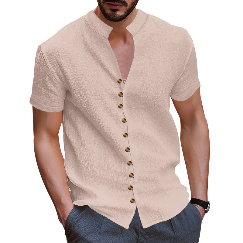 Herren Kurzarmhemd mit modernen Knopfdetails EB