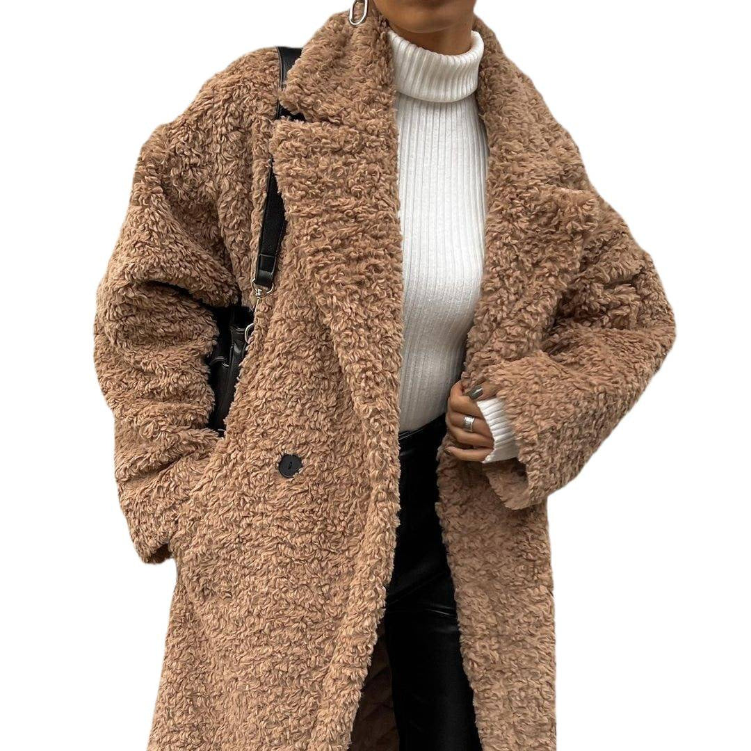 Damen Kuschelige Teddyfelljacke im eleganten Oversize-Design EB