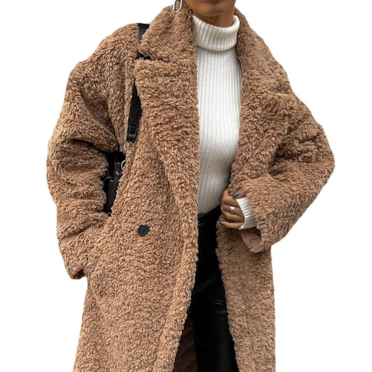 Damen Kuschelige Teddyfelljacke im eleganten Oversize-Design EB