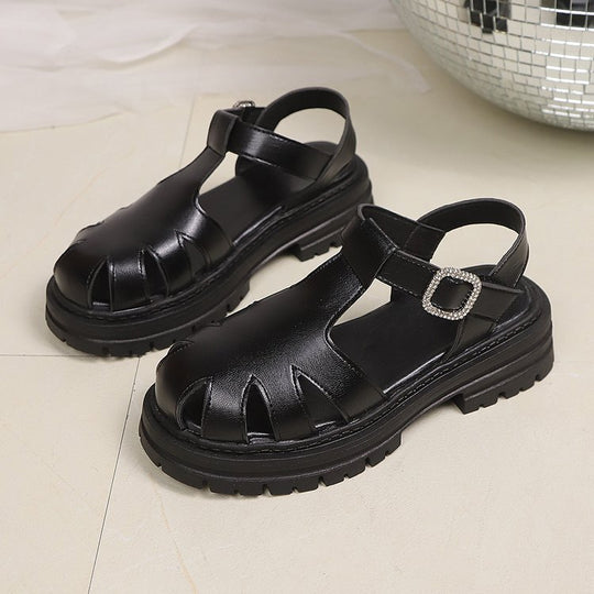 Damen komfortable Riemensandalen mit modischer Schnallenverzierung EB