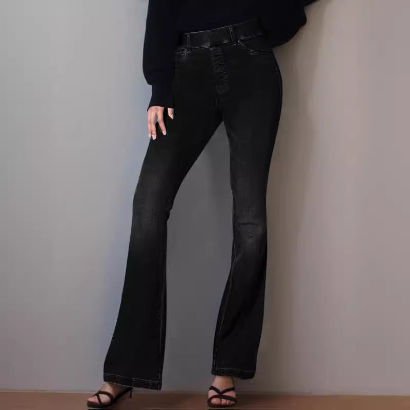 Damen Flared Jeans mit hoher Taille und dezentem Waschung EB